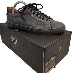 Frye‎ Mens Shoes Size 9 Walker Low Lace Charcoal Suede Leather Sneakers NIB USA